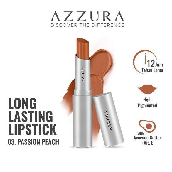 Azzura Longlasting Lipstick Lipstik Tahan Lama Passion Peach 03