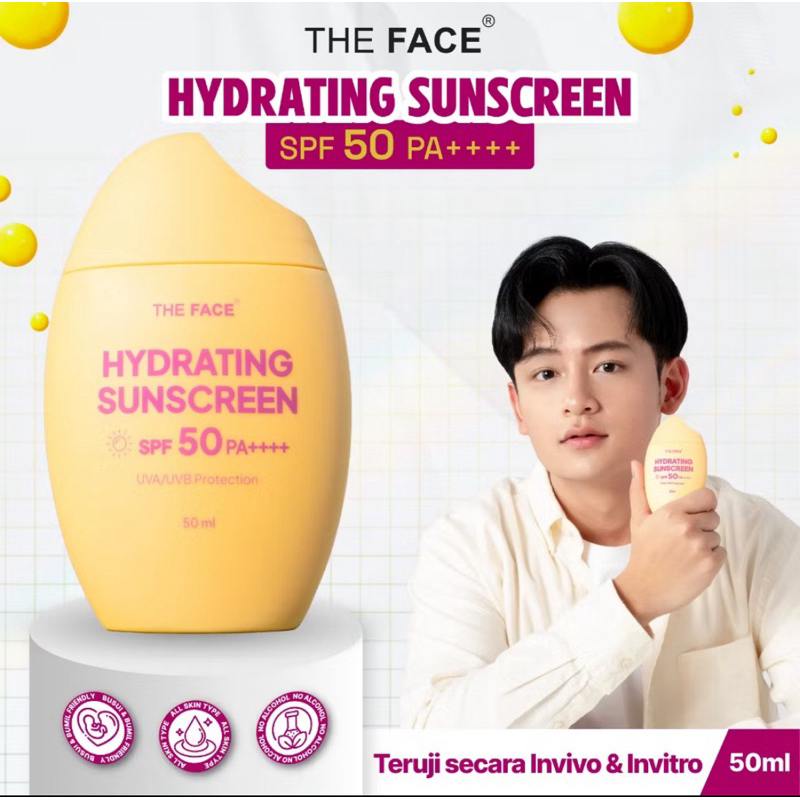ATIGA BEAUTY THE FACE Hydrating Sunscreen UV Defender SPF 50 PA++++ 50ml - BPOM
