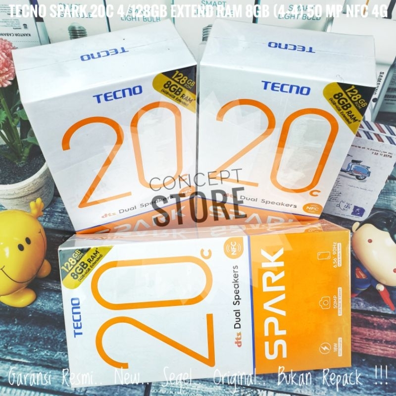 Jual Tecno Spark 20C 4/128 GB Extend RAM 8GB (4+4) 50MP Camera NFC 4G LTE.. Garansi Resmi..New | Shopee Indonesia