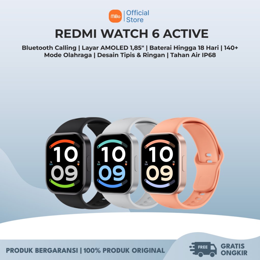 Jual Xiaomi Redmi Watch 6 Active Smartwatch AMOLED 1.85" Bluetooth Call 140+ Sports Mode SpO2 Heart Rate AOD IP68 | Shopee Indonesia
