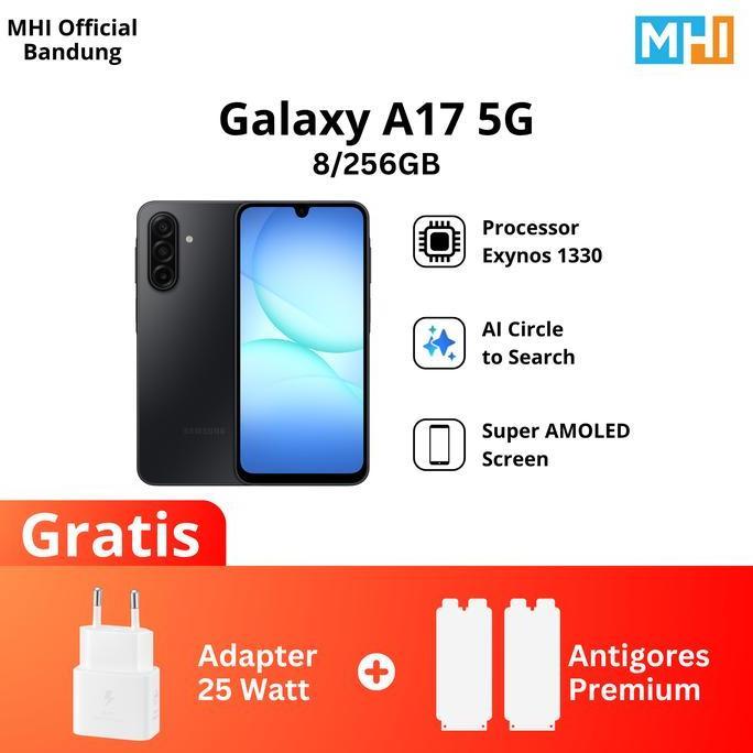 Samsung Galaxy A17 LTE/5G 8/128GB 8/256GB Original Bergaransi Resmi Layar Super AMOLED 6.7 Inci FHD+ 90Hz Prosesor Exynos 1330 Baterai 5000mAh Tahan Air IP54 One UI 7