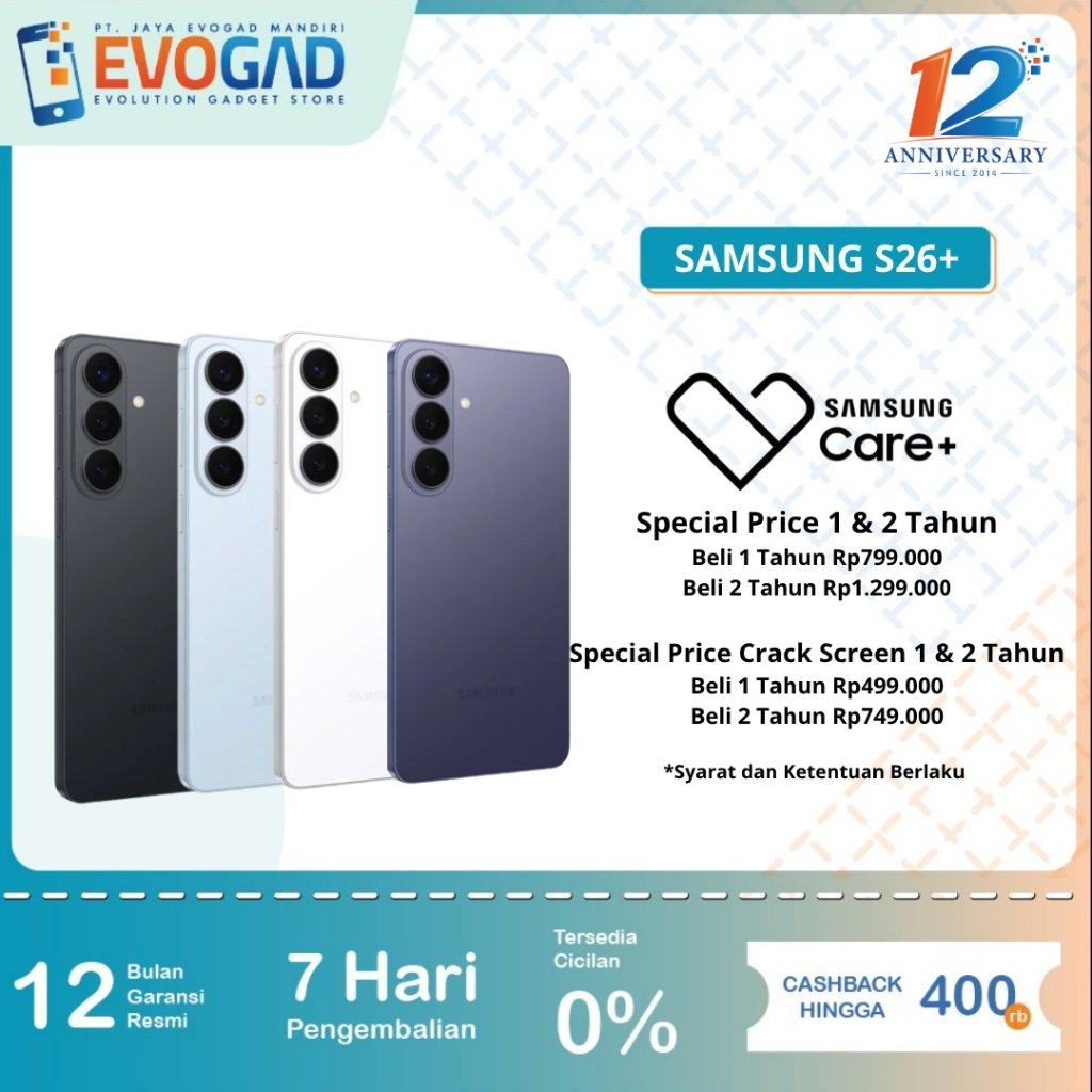 Jual Samsung Galaxy S26+ 5G 12/512 GB Exynos 2600 Dynamic AMOLED 2X 6,7 inch 4900mAh Sertifikasi IP68 | Garansi Resmi Samsung Indonesia | Shopee Indonesia