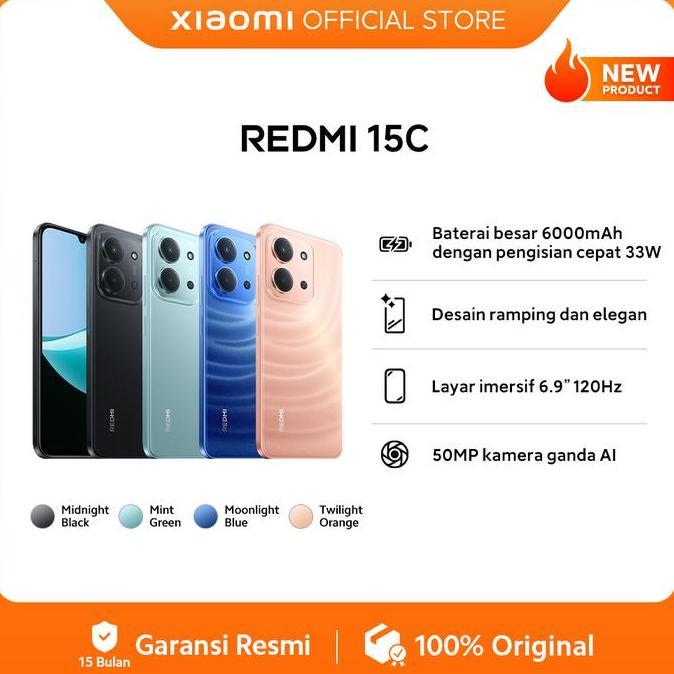 ferdyshp991 - xiaomi redmi 15c (6+128) (8+256) | baterai 6mah | layar imersif 6.9 12hz | 5 mp [offical store]