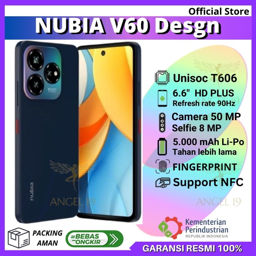 Jual ZTE NUBIA V60 DESIGN 6/256 GB SUPPORT NFC - NUBIA V60 8/256 GB GARANSI RESMI | Shopee Indonesia