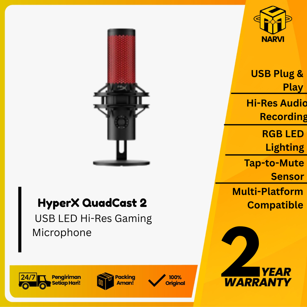 Jual HyperX QuadCast 2 - USB LED Hi-Res Gaming Microphone | Shopee Indonesia