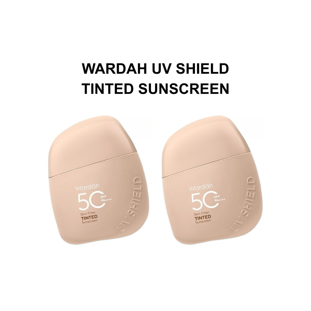 Najmia - Wardah Sunscreen UV Shield Skin Filter Tinted SPF 50 PA++++ 30ml - Strong UV + Blue Light Protection, Sheer-Glow Finish, Tidak Greasy, Formula Ringan - Shades 01 Light to Medium, Shades 02 Medium to Dark - Skincare