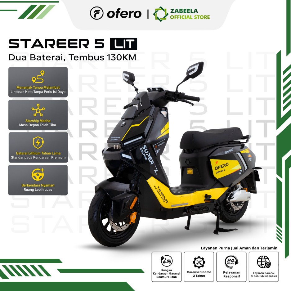 Jual Sepeda Listrik Ofero Stareer 5 Lit - Lithium Battery | Shopee Indonesia