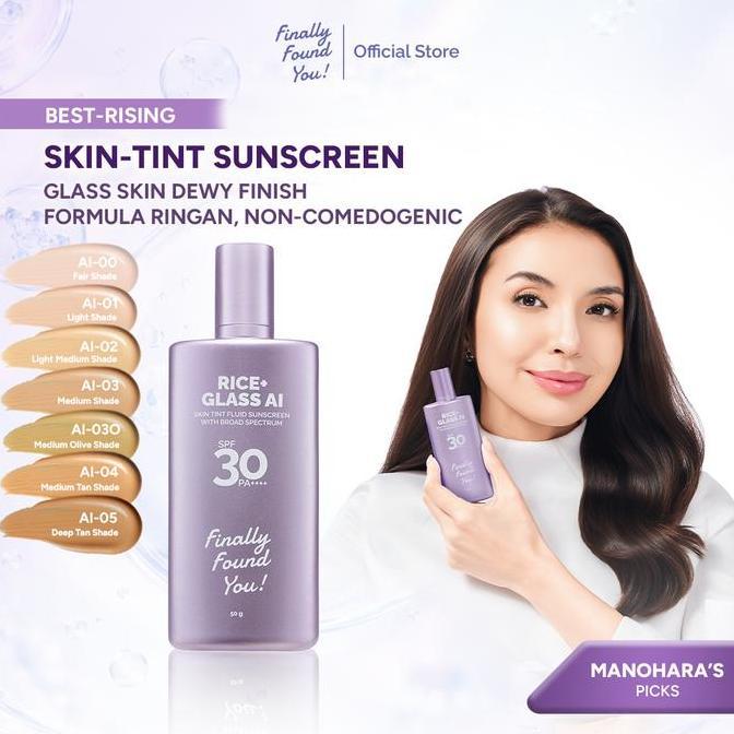 480sejatimandakala - finally found you! rice+ glass ai skin tint fluid sunscreen with broad spectrum spf 30 pa++++ | 2in1 skin tint & tinted sunscreen