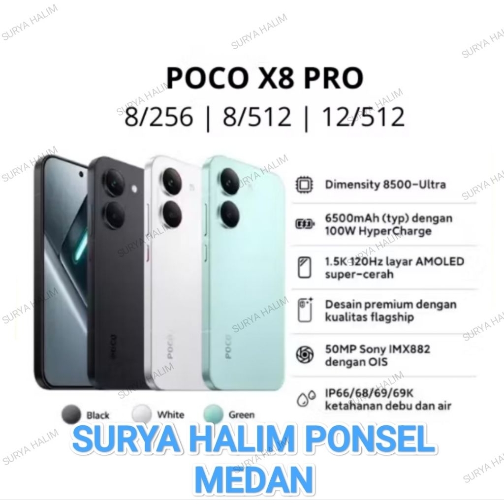 POCO X8 PRO 5G 8/512 & 12/512 GB & X6 PRO GARANSI RESMI