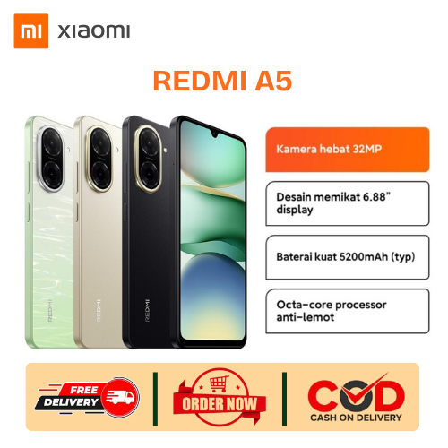Xiaomi Redmi A5 4/128GB - Prosesor UNISOC T7250, Octa-Core hingga 1,8 GHz