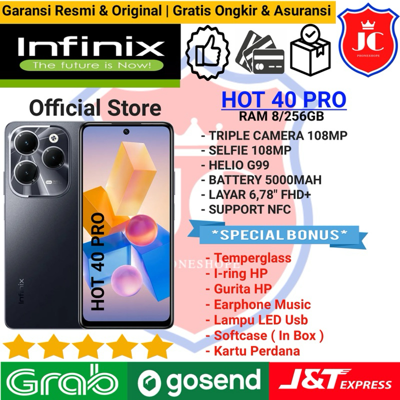 INFINIX HOT 40 PRO NFC RAM 12/256GB 8/256GB GARANSI RESMI INFINIX INDONESIA