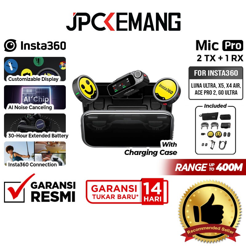 Jual INSTA360 MIC PRO Wireless Microphone for Insta 360 Action Cam / Camera / Smartphone HP Garansi Resmi | Shopee Indonesia