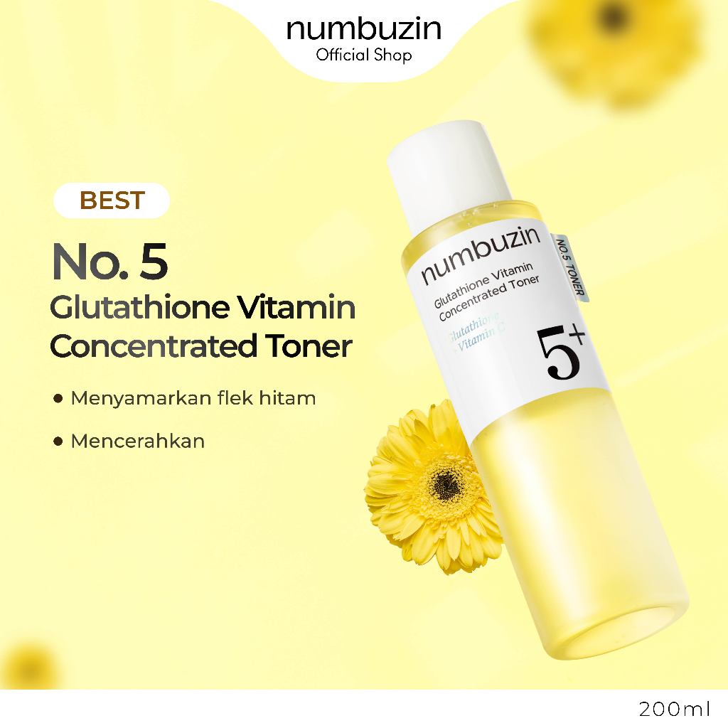 Jual Numbuzin No. 5+ Glutathione Vitamin Concentrated Toner 200ml | Shopee Indonesia