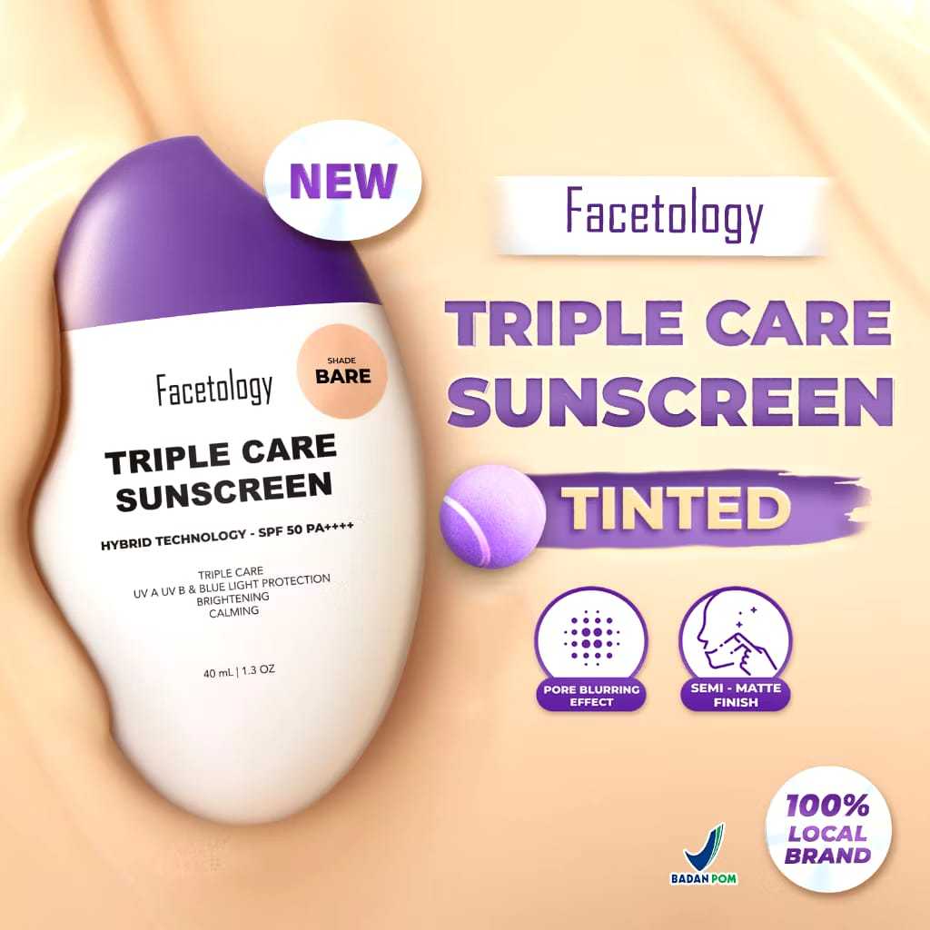 Facetology Triple Care Sunscreen Tinted SPF 50 PA++++ 40ML