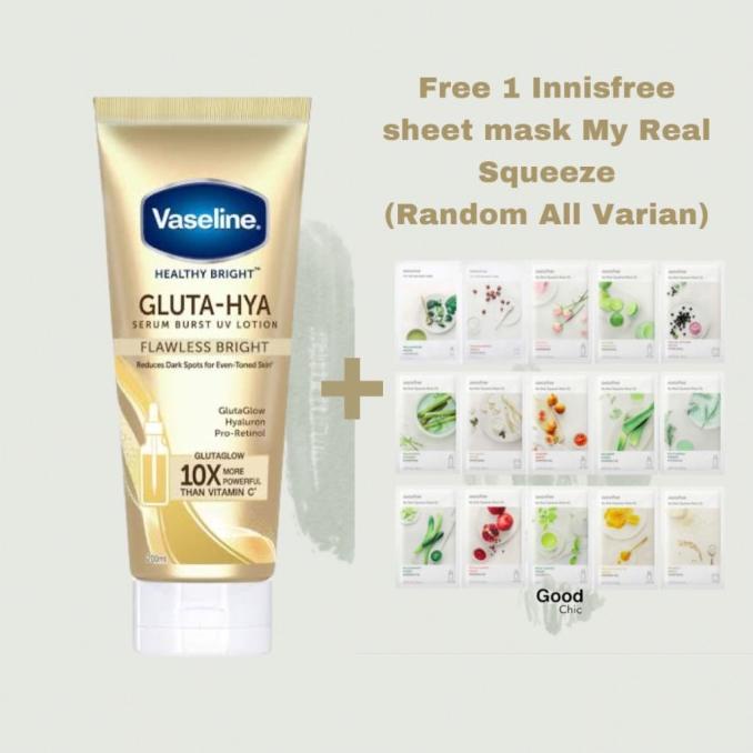 (BISA COD) Vaseline Gluta Hya Serum Burst Lotion (Flawless Bright) 200 ml