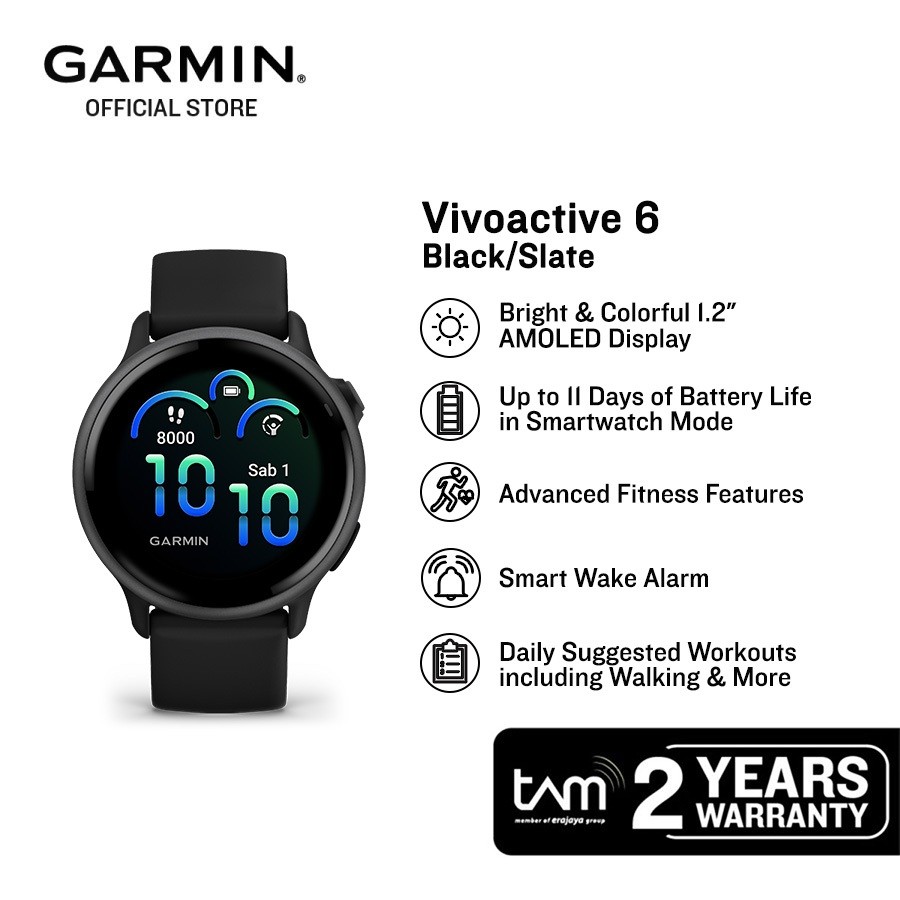 Jual Garmin Vivoactive 6 - Black/Slate | Shopee Indonesia