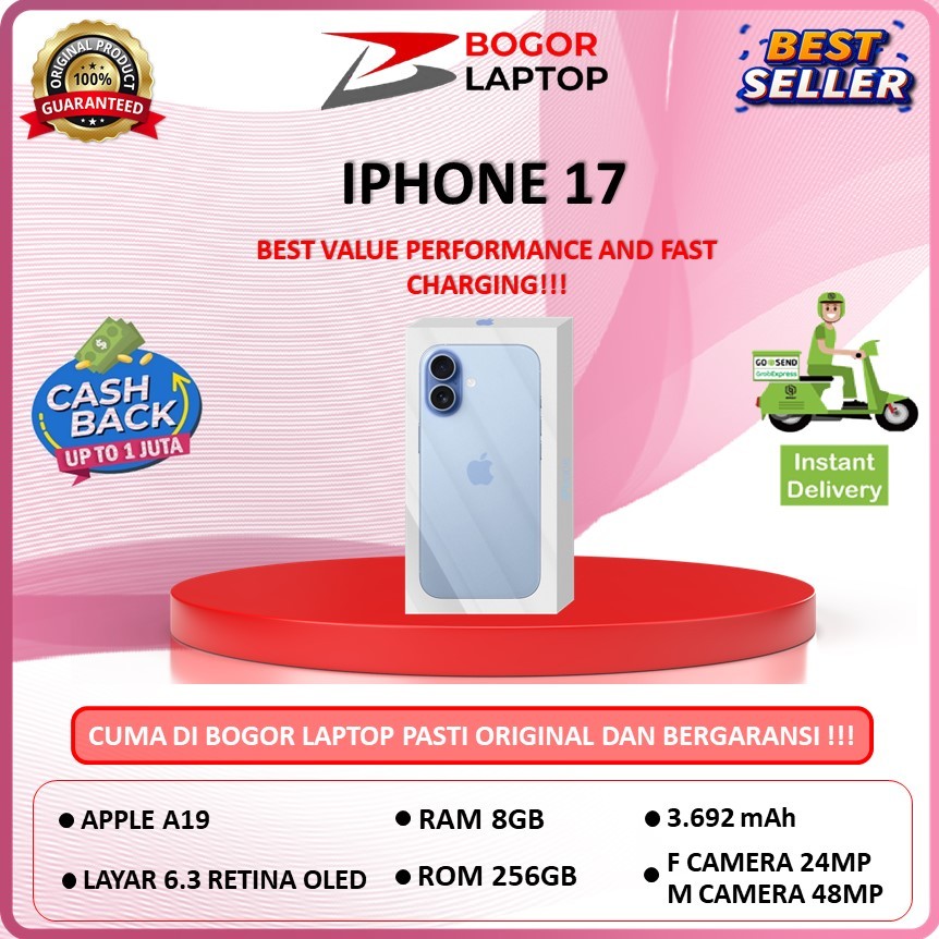 Apple iPhone 17 256GB GARANSI RESMI INDONESIA - NEW SEGEL BOX