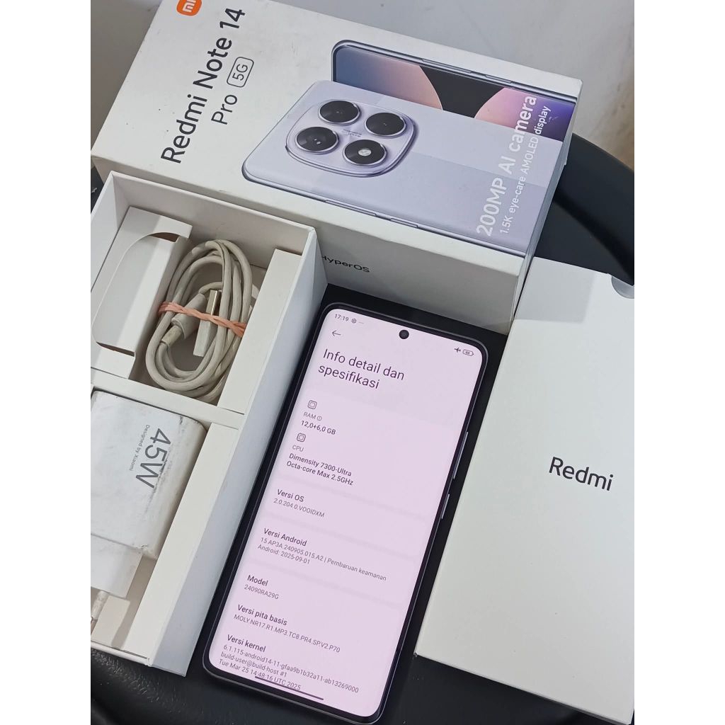 REDMI NOTE 14 PRO+5G Second berkualitas Ram 12/512