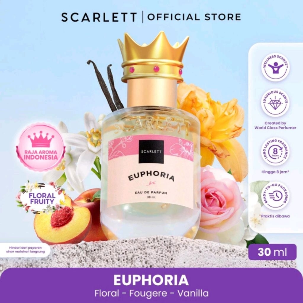 Scarlett Eau De Parfum Euphoria 30Ml Parfum Wanita Unisex Wangi Tahan Lama versi botol (lalabo)