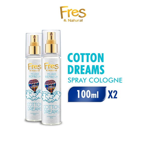 Fres & Natural Hijab Refresh Spray Cologne Cotton Dreams White 2 x 100 mL