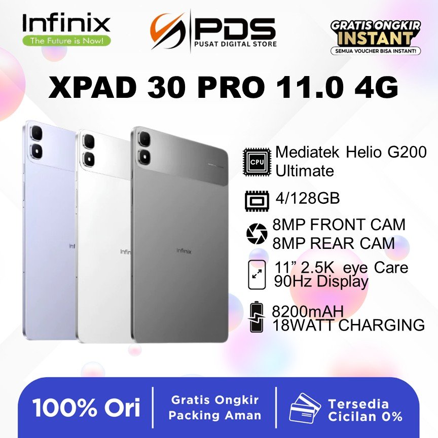 INFINIX XPAD 30 PRO 11.0 4G 8GB 128GB MEDIATEK HELIO G200 ULTIMATE GREY
