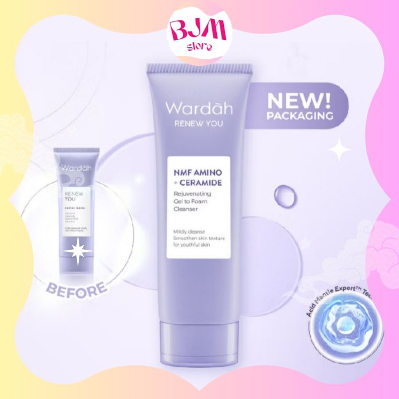 Jual Wardah Renew You NMF Amino + Ceramide Rejuvenating Gel To Foam Cleanser 100 ml | Shopee Indonesia