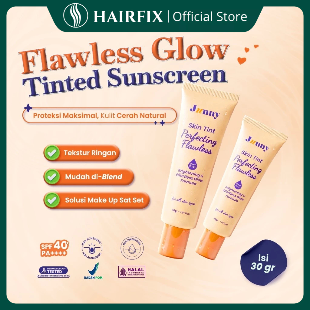 JUNNY Skin Tint Perfecting Flawless 30gr SPF35 Tone Up Cream Glowing Natural No Whitecast