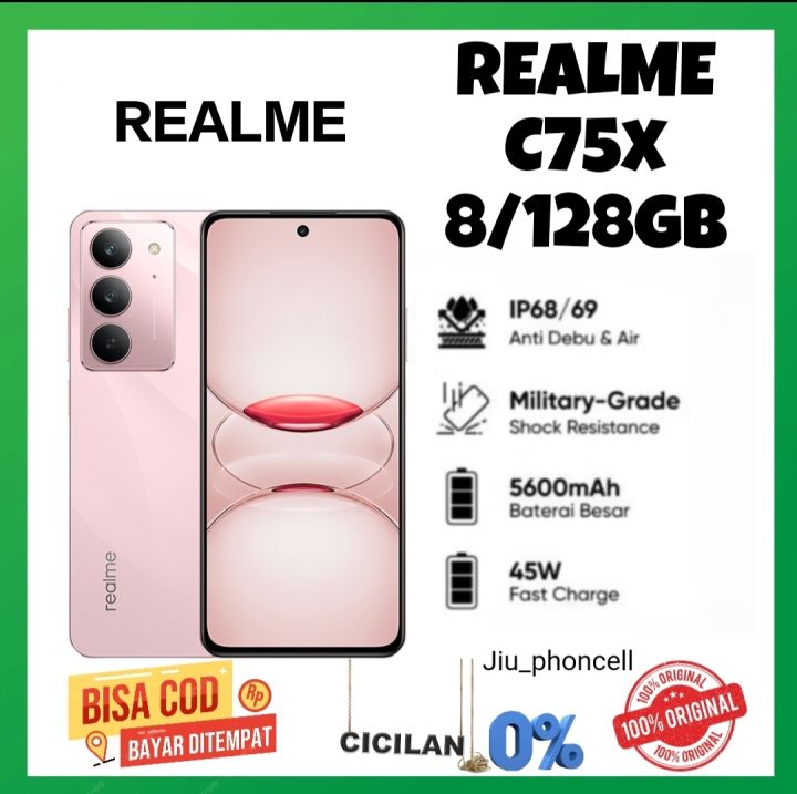 Realme C75X new 8/128GB kamera 50 MP, beterai 5600 mAh garansi 1 tahun resmi (imei terdaftar) | Lazada Indonesia