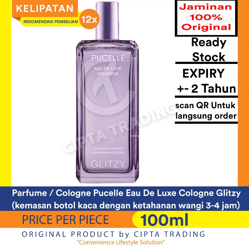 Parfum Minyak Wangi Pucelle Eau De Luxe Cologne Glitzy Beling 100ml