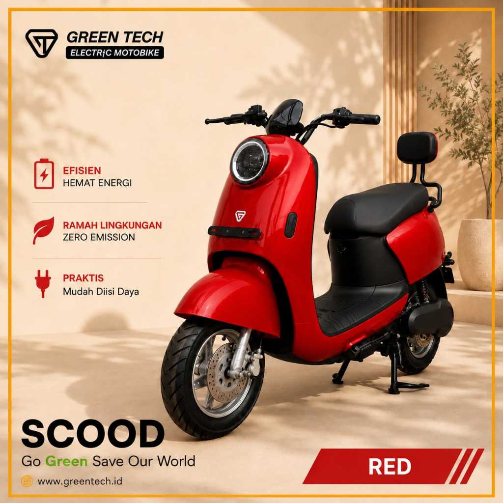 Jual Motor Listrik GREENTECH SCOOD 1500 Watt | Shopee Indonesia