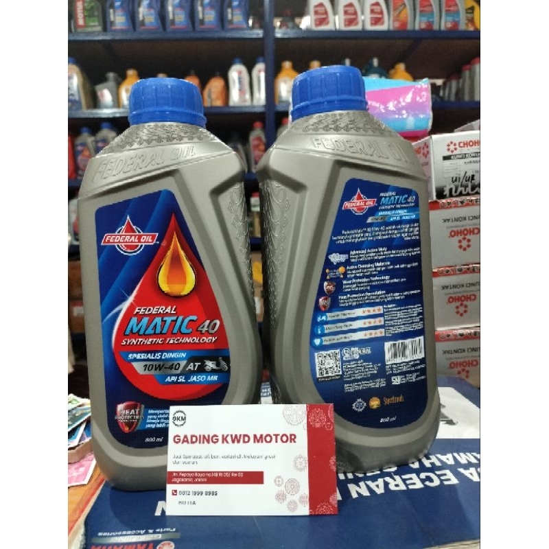 Jual FEDERAL OIL MATIC 40 10W-40 0.8 L 800ML - OLI MOTOR MATIC | Shopee Indonesia