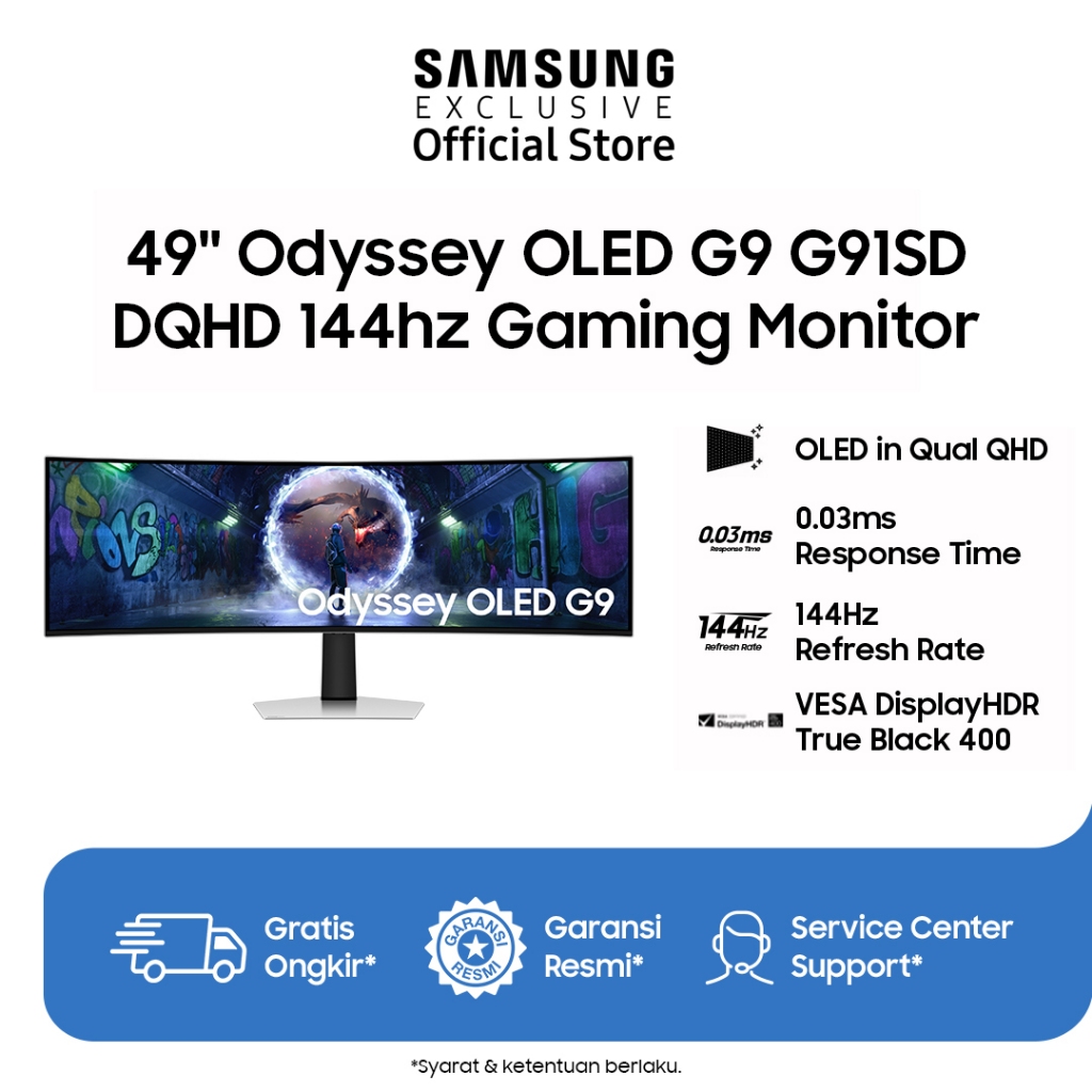 Jual Samsung 49" Odyssey OLED G9 G91SD DQHD 144hz Gaming Monitor - LS49DG910SEXXD | Shopee Indonesia