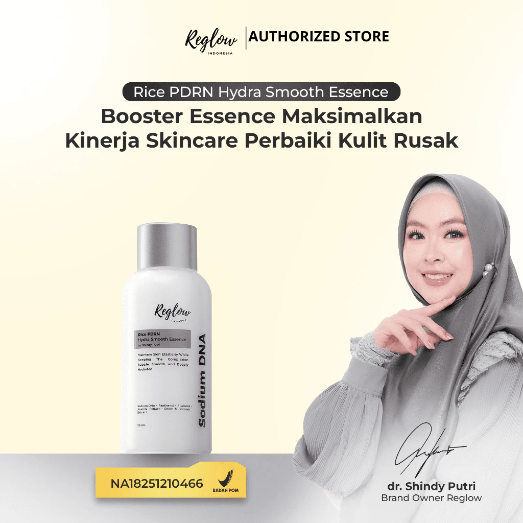 Reglow Rice PDRN Hydra Smooth Essence 50ml Original | Bantu Melembapkan, Menghaluskan & Menjaga Kelembapan Kulit