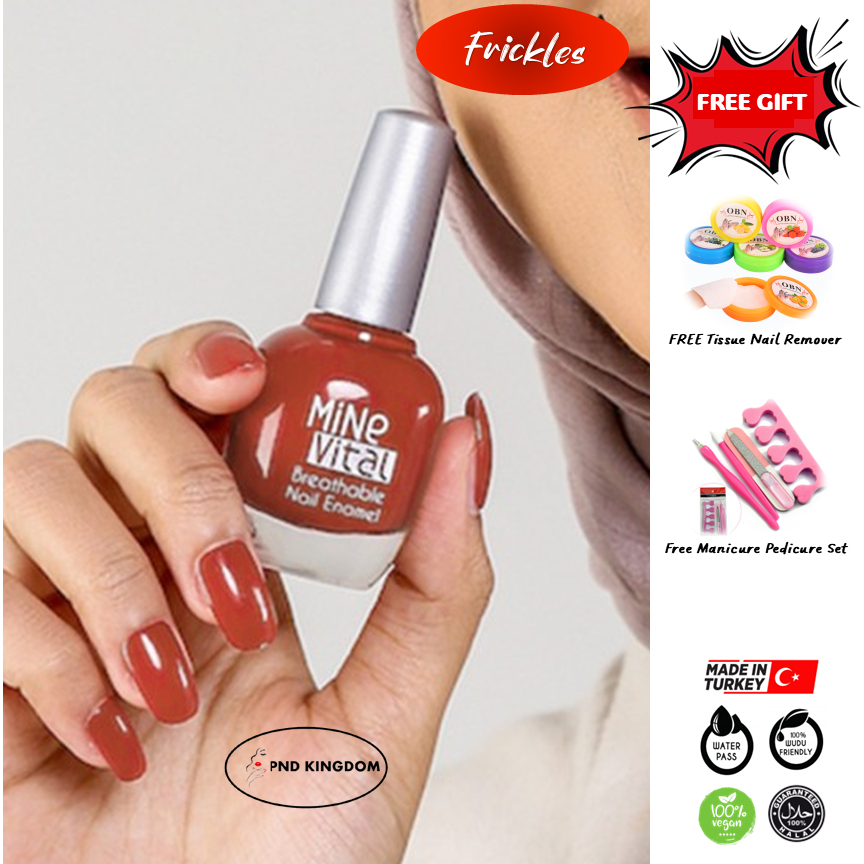 Jual [ FREE GIFT ] FRICKLES MINE VITAL Kutek Halal Nail Polish Non Peel Off Cat Kuku | Shopee Indonesia
