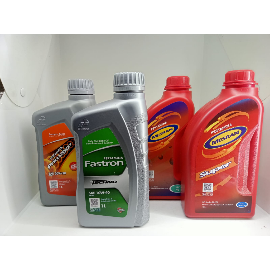 Jual Pertamina Pelumas Mesin Bensin Series , Mesran 40 Sae 40 Bensin 1 Liter , Mesran Super Sae 20w/50 1 Liter , Prima XP Sae 20w/50 1 Liter , Fastron Techno Sae 10w/40 1 Liter | Shopee Indonesia