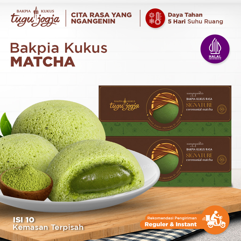 Jual Bakpia Kukus Matcha Tugu Jogja Signature Ceremonial Matcha Isi 10 | Shopee Indonesia