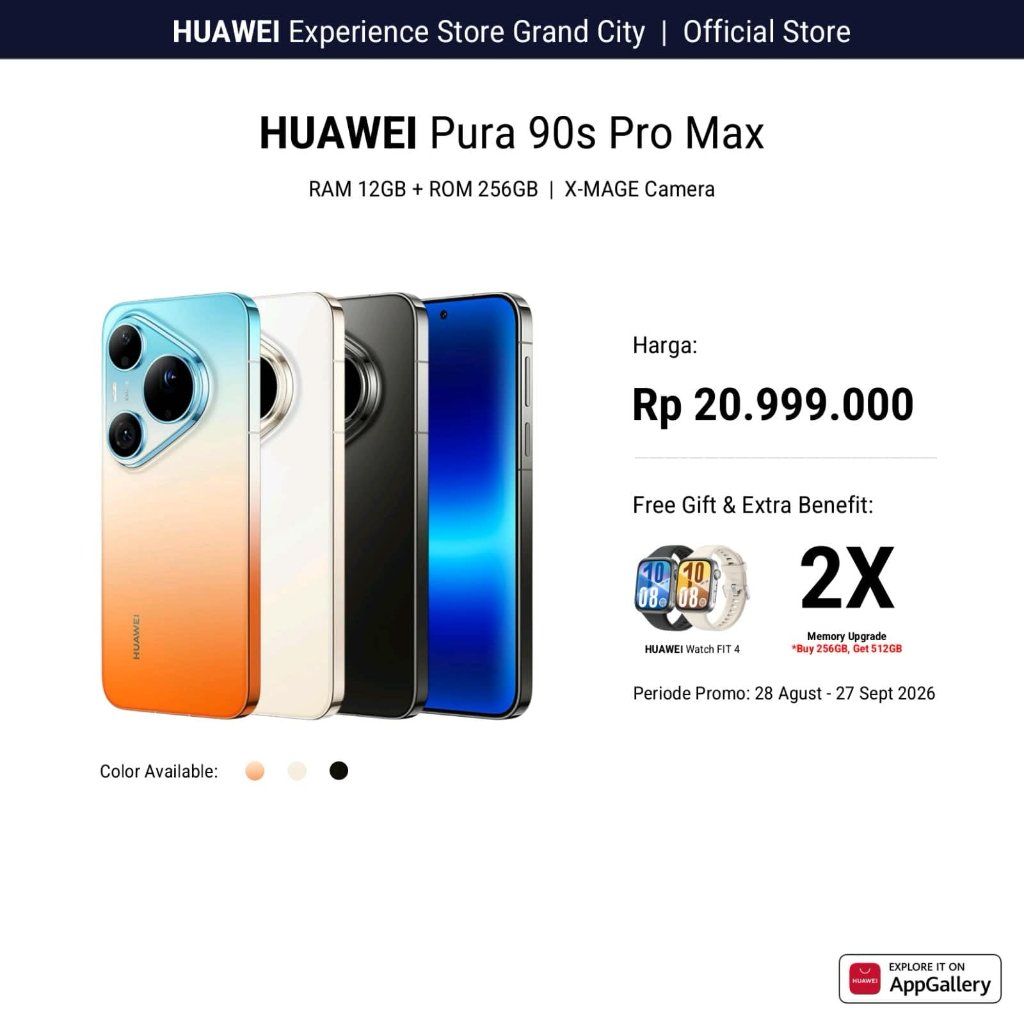 Jual HUAWEI Pura 90s Pro Max | 12GB RAM + 256GB ROM | X-MAGE Camera | Shopee Indonesia
