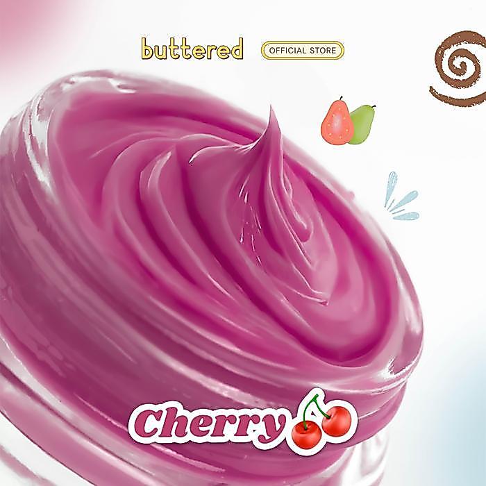 Buttered Lip Mask Scoop and Smooth Melembapkan Mencerahkan dan Menghaluskan Bibir Kering dengan Nourishing Complex Vitamin E dan Shea Butter untuk Bibir Lebih Lembut, Plumpy dan Cerah Alami - Cherry