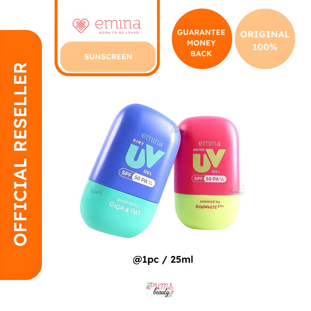 PUMSBEAUTY - EMINA UV Gel Sunscreen SPF 50 PA++++ Airy UV Gel Water Original NEW Segel Fullsize | 25ml