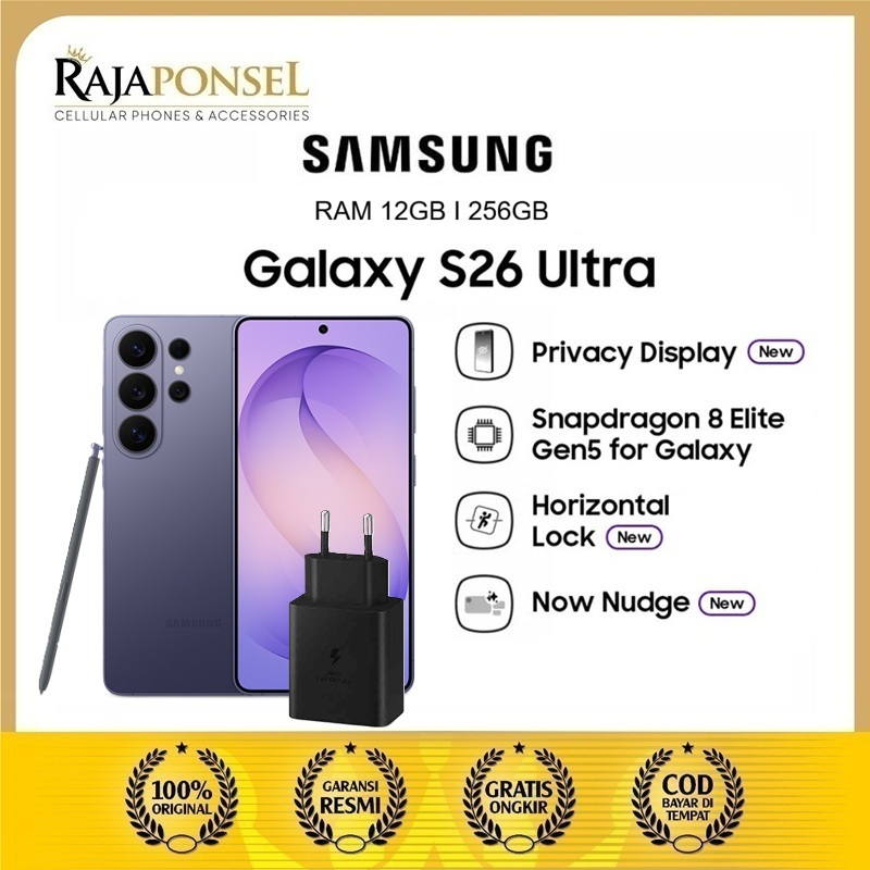 Samsung Galaxy S26 Ultra 5G RAM 12GB/256B Kamera 200MP Snapdragon 8 Elite Gen 5 Baterai 5000mAh