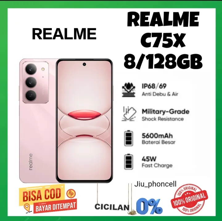Realme C75X new 8/128GB kamera 50 MP, beterai 5600 mAh garansi 1 tahun resmi (imei terdaftar) | Lazada Indonesia