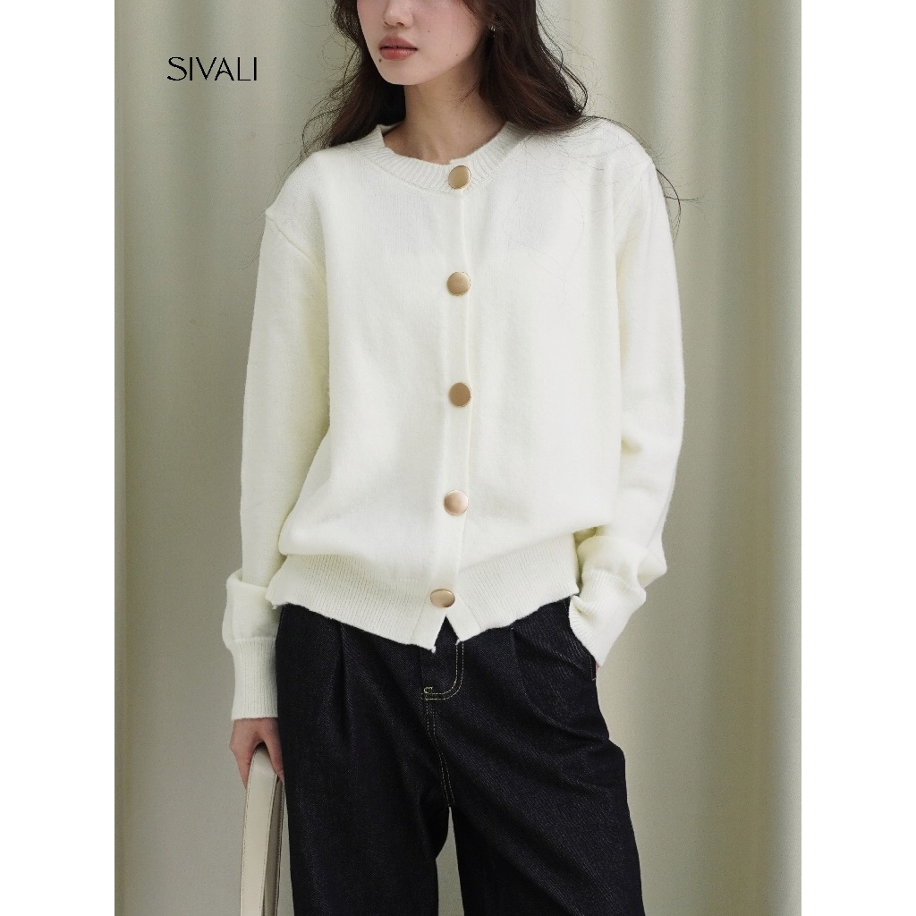 Jual SIVALI Ivy Cardigan - Button Cardigan Knit Korean Atasan Wanita - Outer Rajut Lengan Panjang | Shopee Indonesia