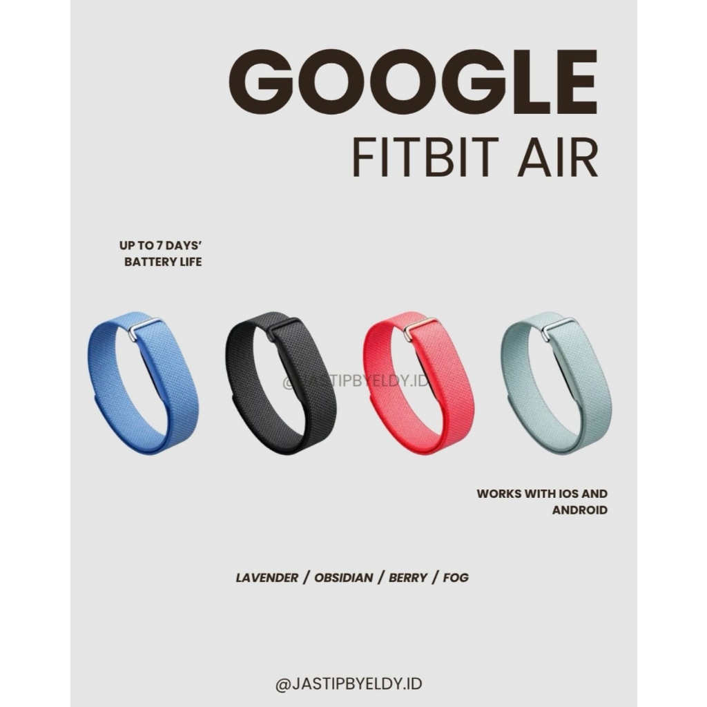Jual GOOGLE FITBIT AIR - POKEMON SLEEP / OBSIDIAN / FOG / BERRY / LAVENDER / STEPHEN CURRY (LIMITED EDITION) Screenless Activity Tracker with Fitness, Heart Rate, and Sleep Tracking | Shopee Indonesia