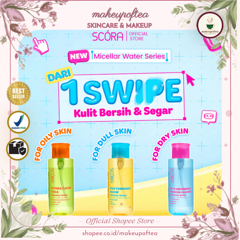 [MAKEUPOFTEA]  SCORA Micellar Water Series 300ML, Hydra Calm Cica, Phytobright Glow, D-Panthenol Barrier Cleanse