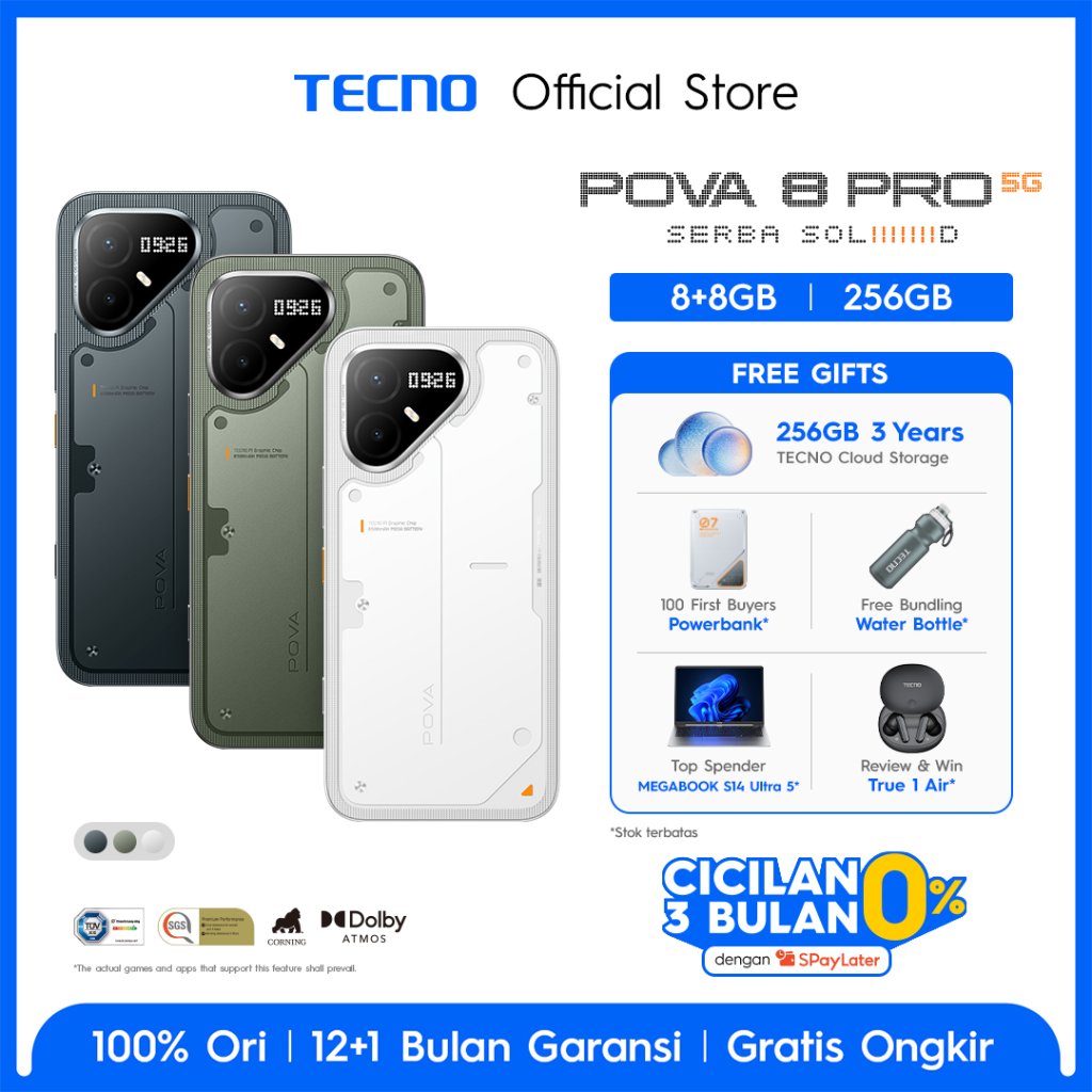 Jual TECNO POVA 8 PRO 5G 8+8GB*/256GB | Shopee Indonesia