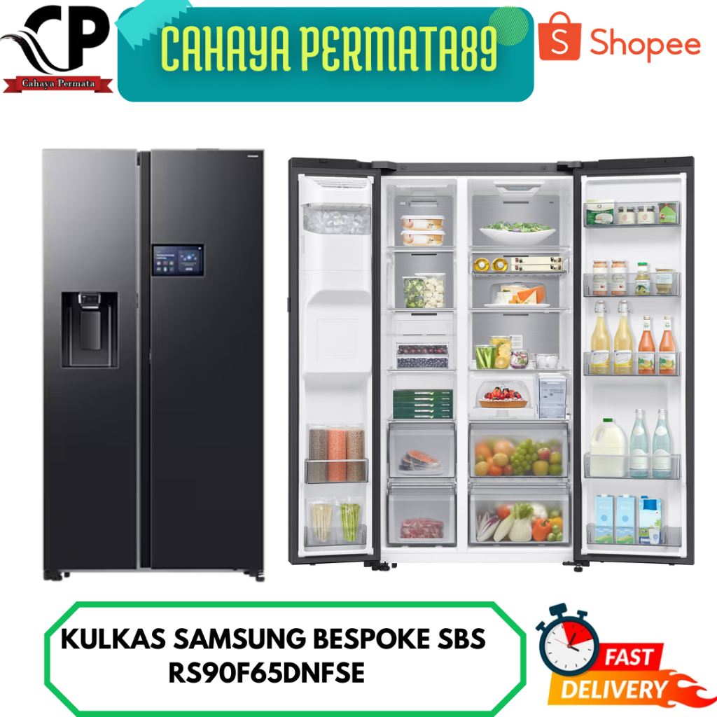 SAMSUNG RS90F65DNFSE KULKAS SAMSUNG BESPOKE AI REFRIGERATOR SBS AI HOME 594L RS90F65DNF RS90F65DNF/SE