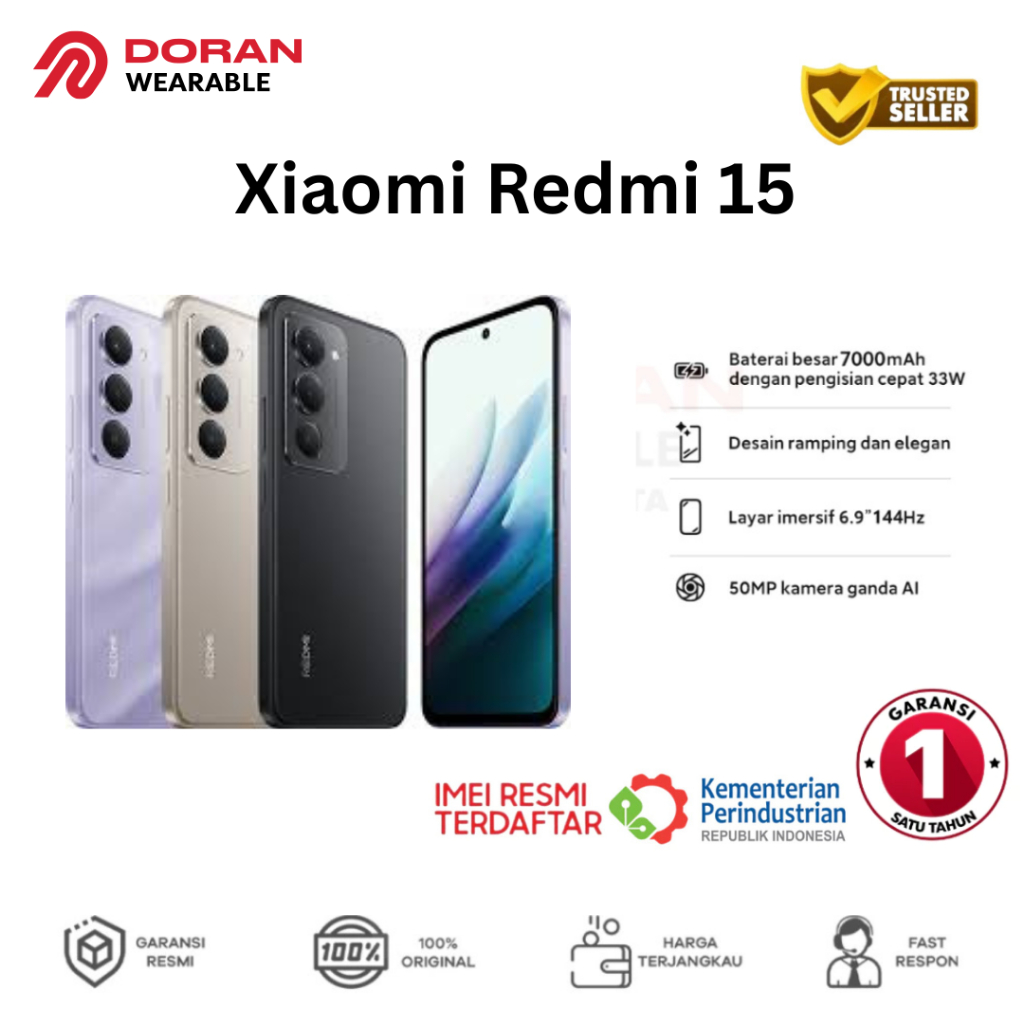 Jual Xiaomi Redmi 15 4G 8/128 8/256 7000mAh Snapdragon 685 Refresh Rate 144hz 50MP AI CAMERA - Garansi Resmi | Shopee Indonesia