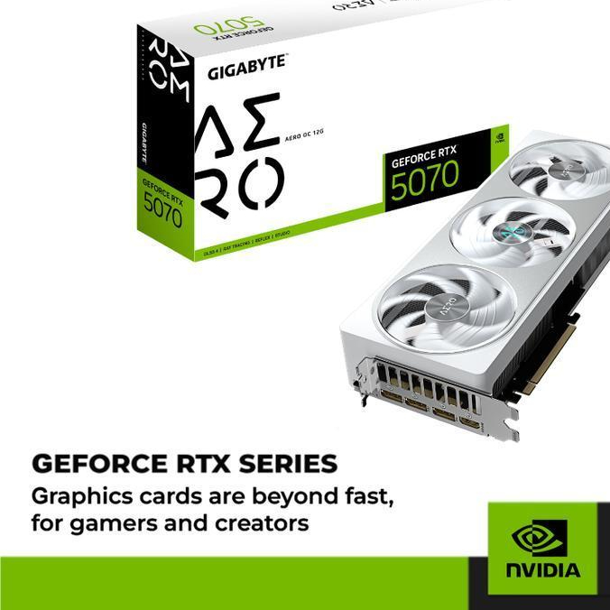 GIGABYTE NVIDIA GeForce RTX 5070 AERO OC 12GB GDDR7 192Bit