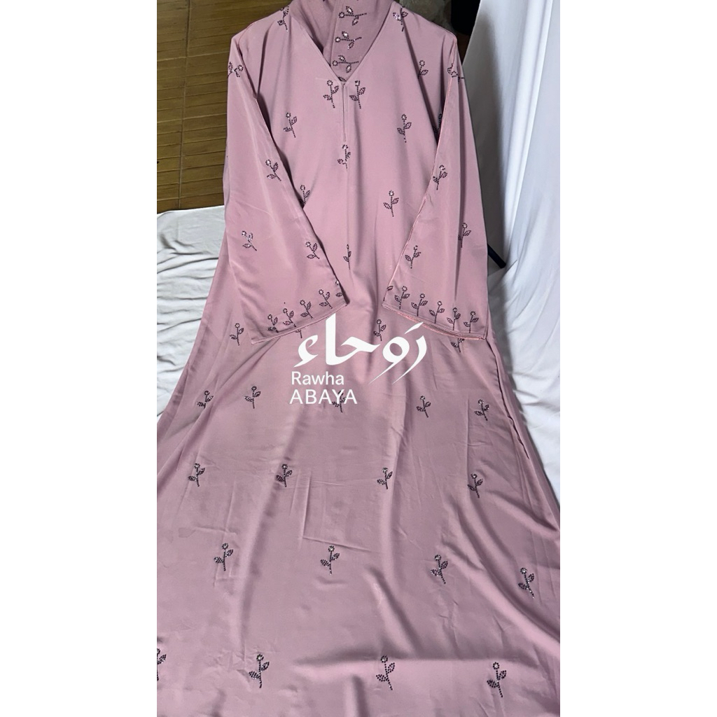 abaya lulu rawha original dari Saudi, dari bahan Nidha +1set pasmina, All size fit to XL