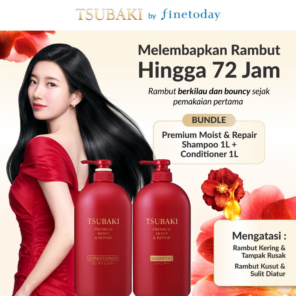 [BUNDLE] TSUBAKI Premium Moist & Repair Shampoo 1L + Conditioner 1L